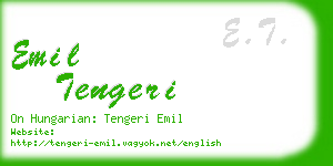 emil tengeri business card